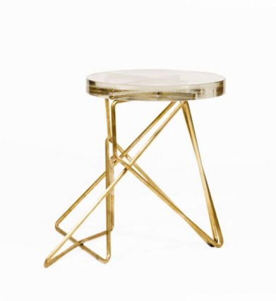 Architect Side Table/Stool, Brass by John Liston