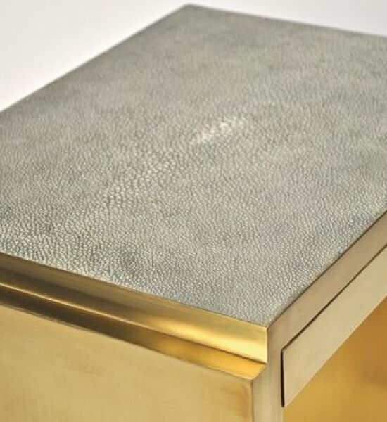 Shagreen & Brass Deco Side Table by Scala Luxury