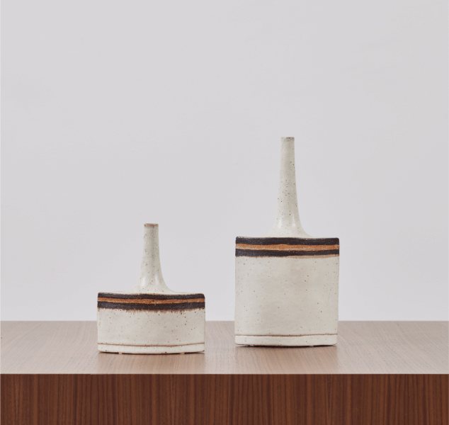 Pair of Nave Vases by Bruno Gambone
