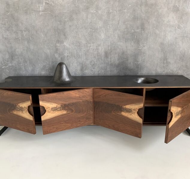Outside In Walnut Credenza by Patrick Weder