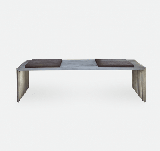 Corrugated Bench in Stainless Steel by John Liston